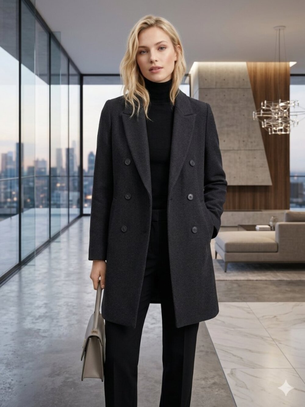 ZARA Wood Blend Coat Size S